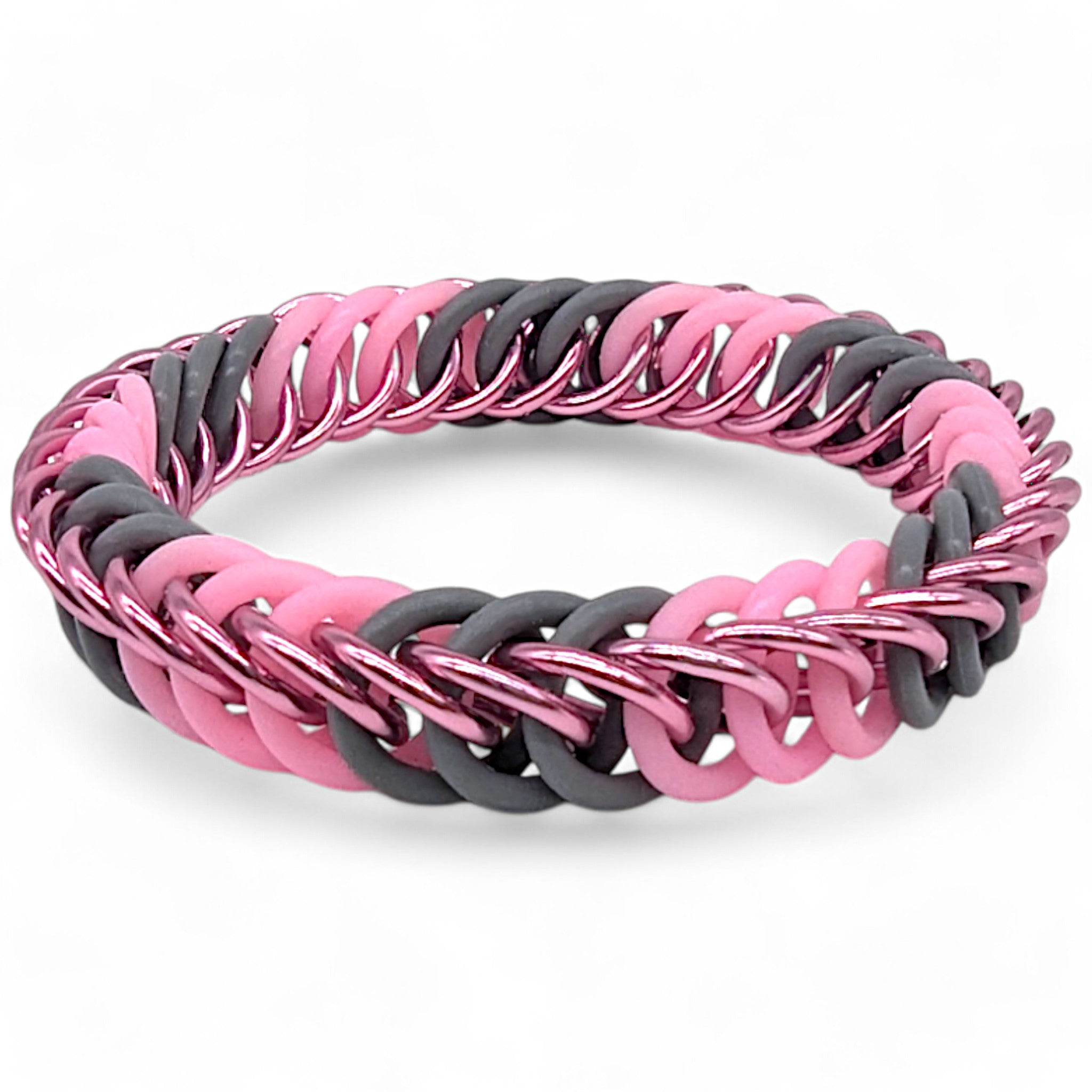 Eternium Glowflex Bracelet - 'Steel Rose' - Pink & Gray