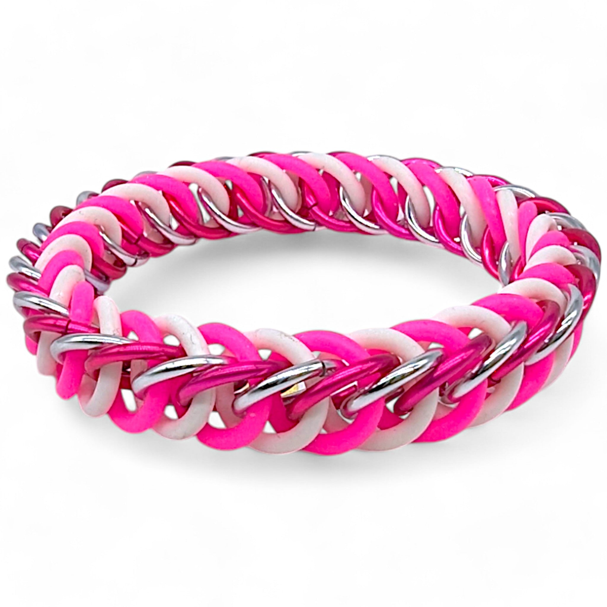 Eternium Glowflex Bracelet - 'Pink Fizz' - Neon Pink & White
