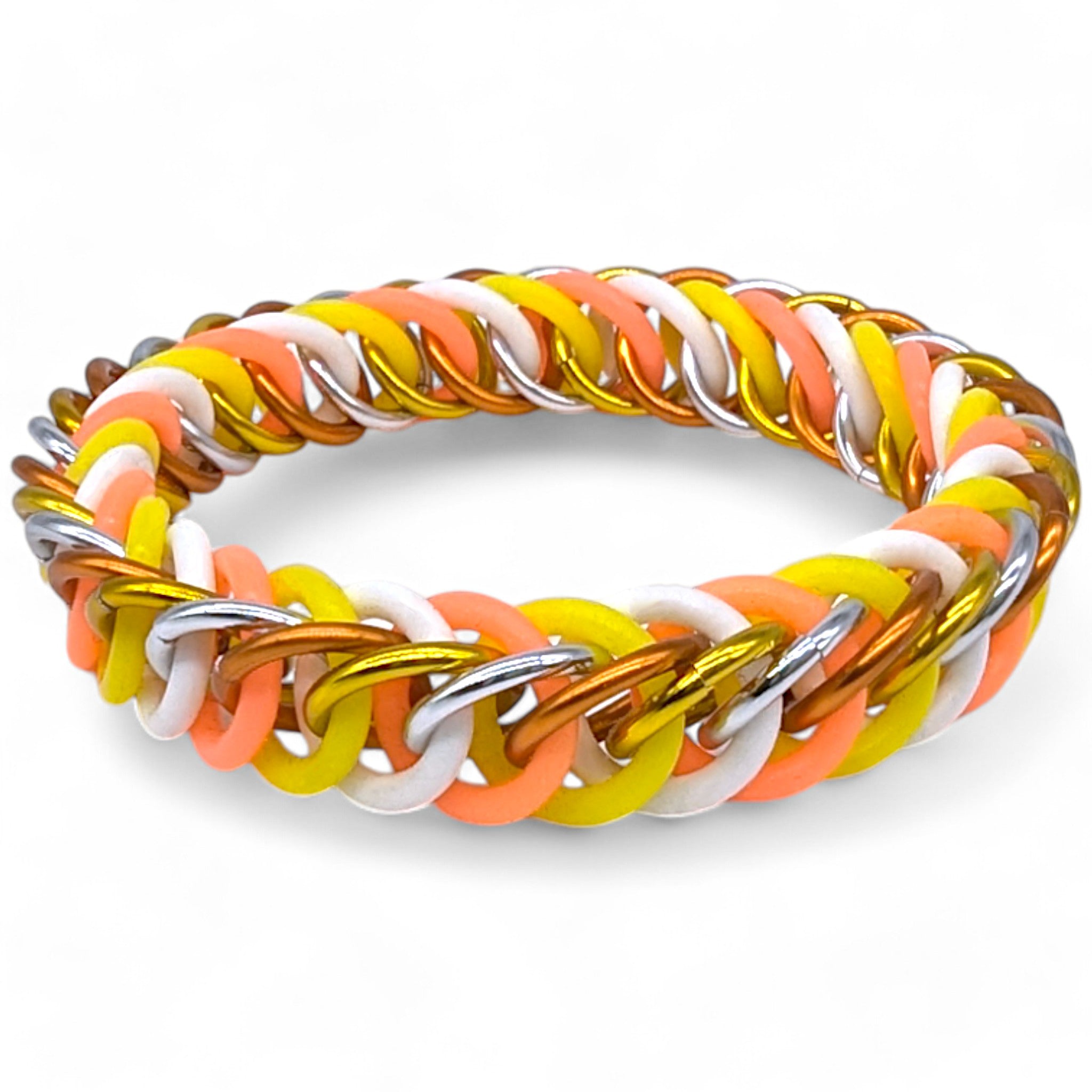 Eternium Glowflex Bracelet - 'Tropical Swirl' - Neon White, Neon Yellow, & Coral