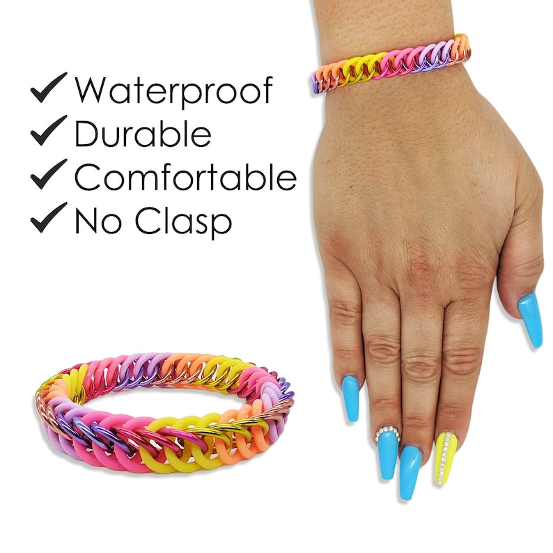 Eternium Glowflex Bracelet - 'Shark Storm' - Black, Teal, White, & Sonic Blue