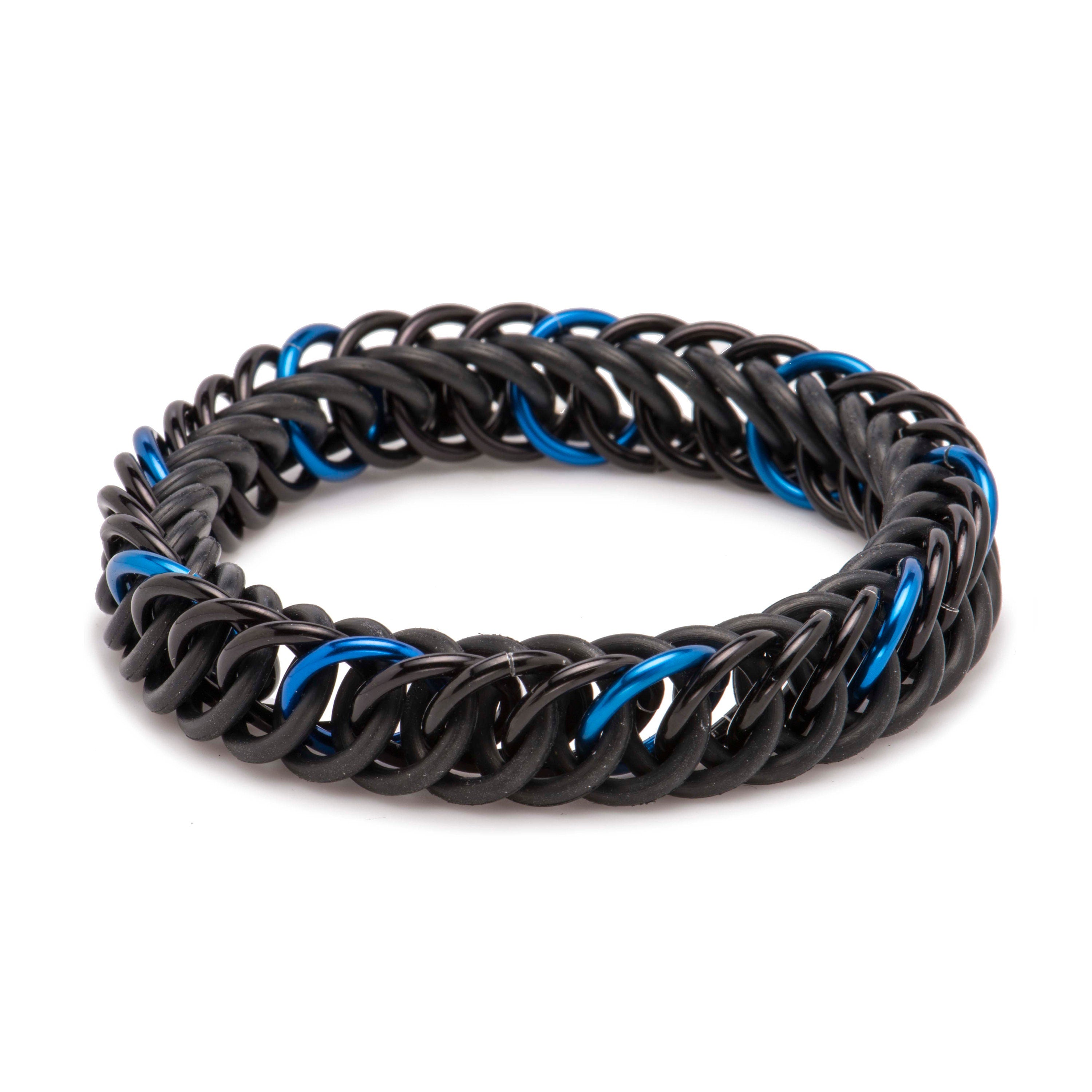 Elegant Everyday Interlocking Bracelet Black and Blue