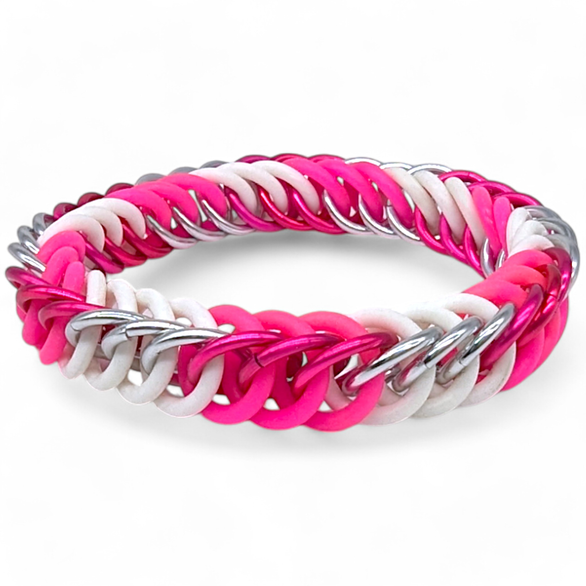 Eternium Glowflex Bracelet - 'Pink Rush' - Neon Pink & White