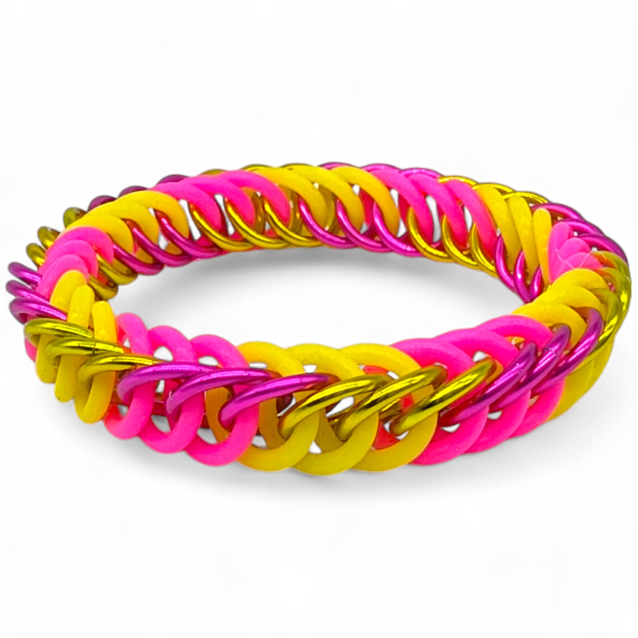 Eternium Glowflex Bracelet - 'Sunset Sherbert' - Neon Yellow & Neon Pink