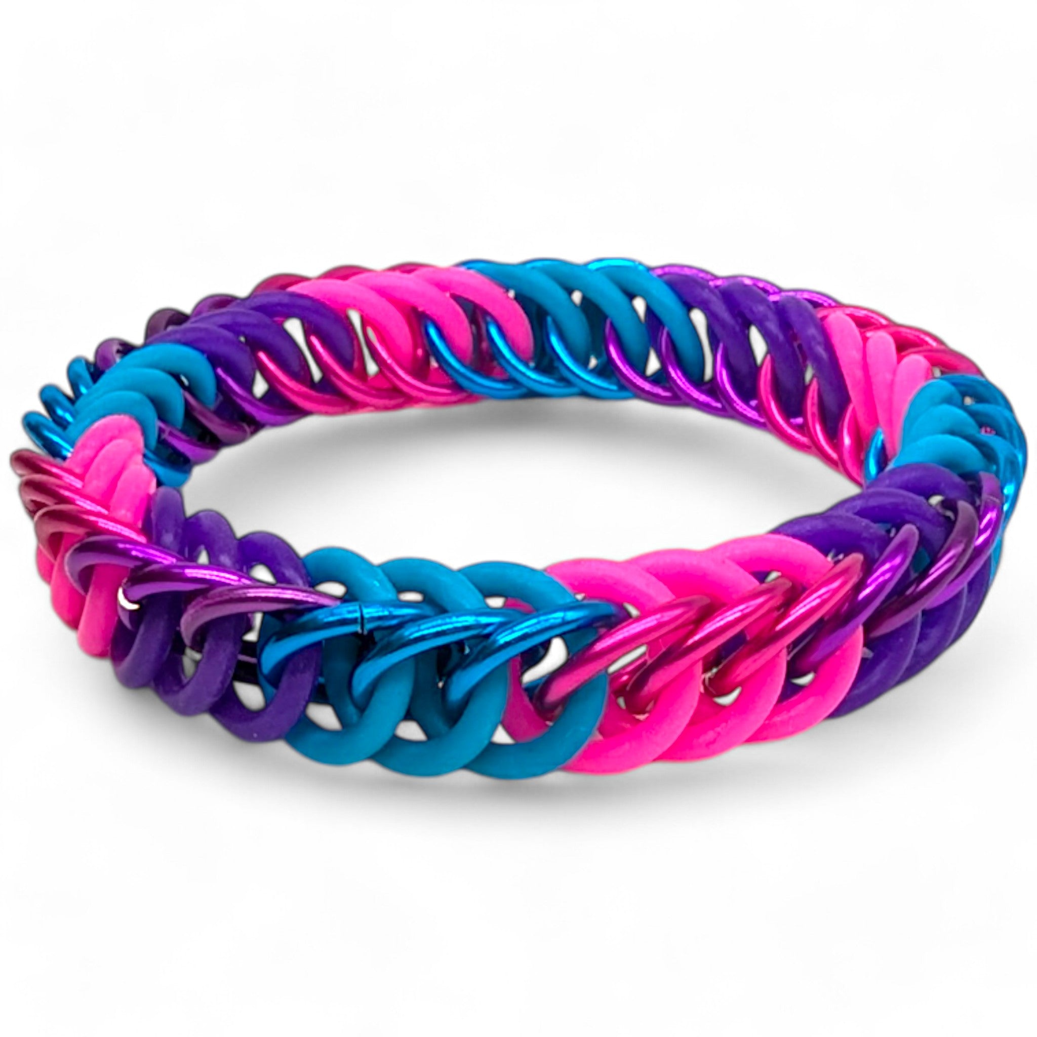 Eternium Glowflex Bracelet - 'Cosmic Unicorn' - Neon Pink, Aqua Blue, Dark Purple