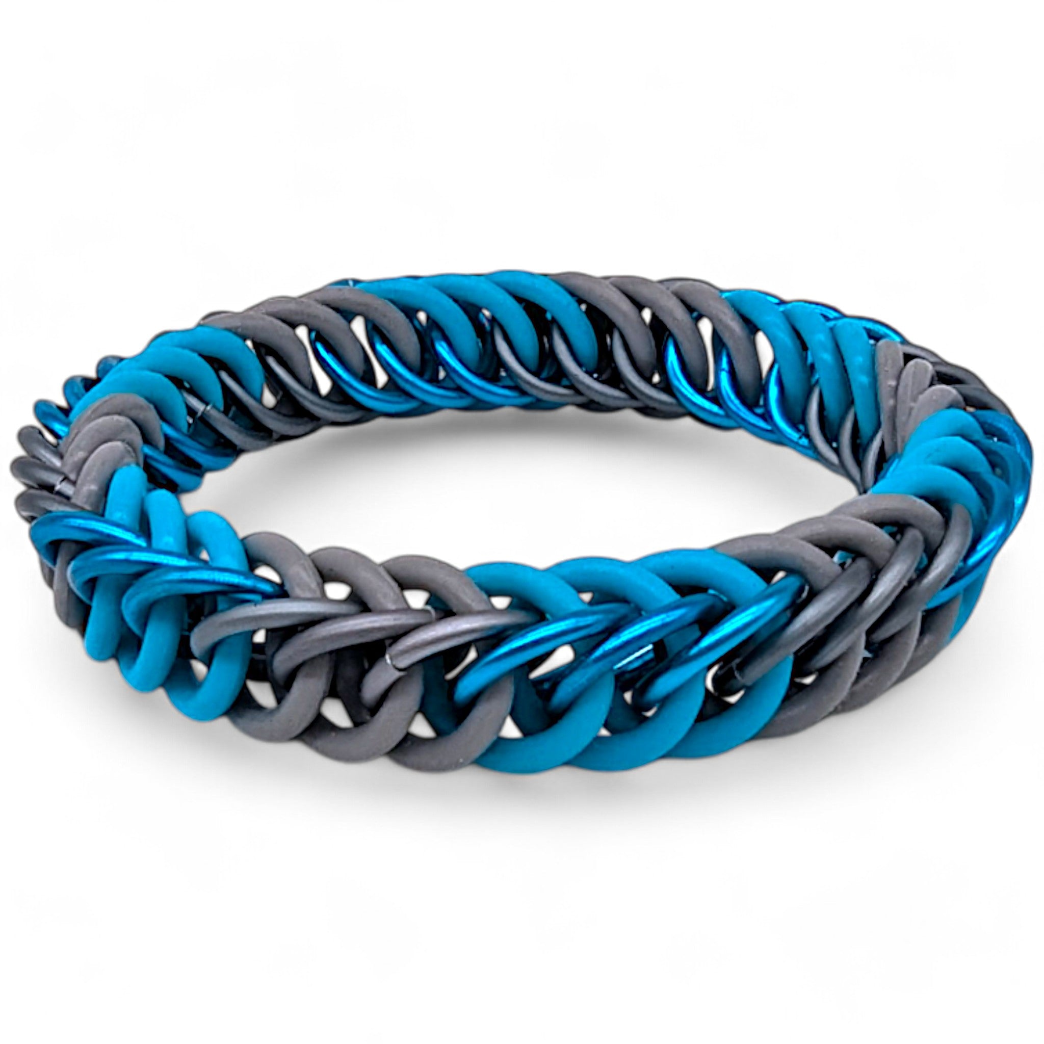 Eternium Glowflex Bracelet - 'Blue Steel' - Aqua Blue & Gray