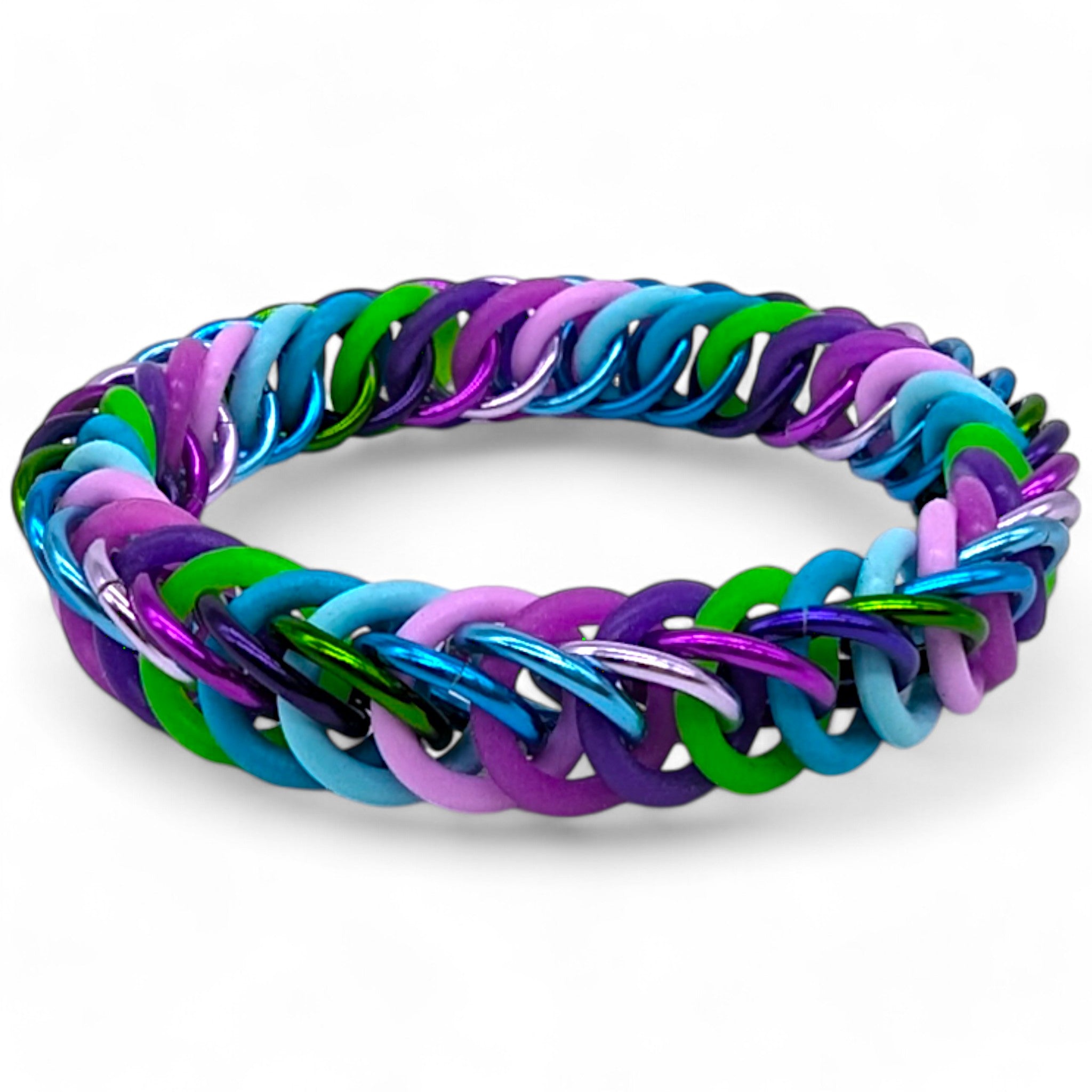 Eternium Glowflex Bracelet - 'Plasma Seafoam' - Neon Green, Blues, and Purples