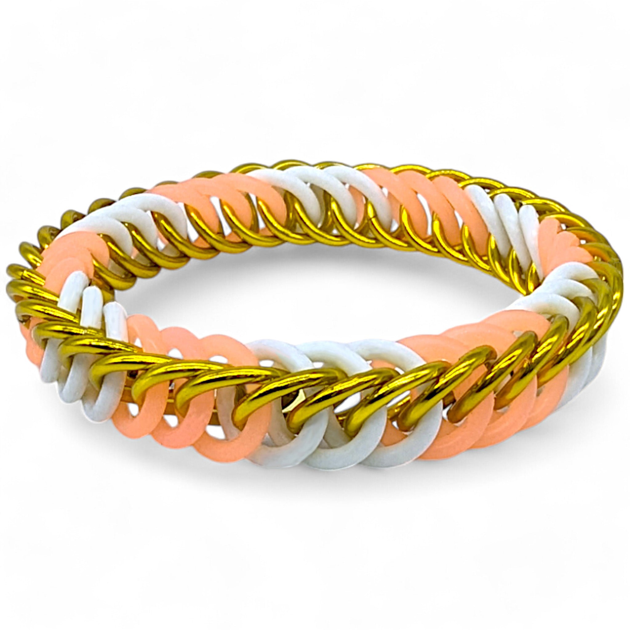 Eternium Glowflex Bracelet - 'Pinky Pineapple' - Pink, White, & Gold