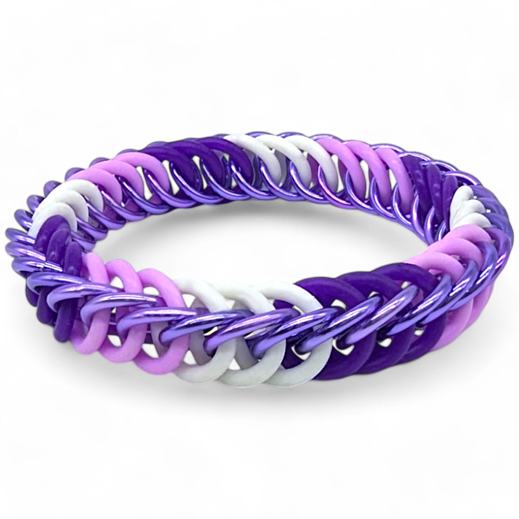 Eternium Glowflex Bracelet - 'Twilight Blossom' - Neon White, Light Purple, & Dark Purple