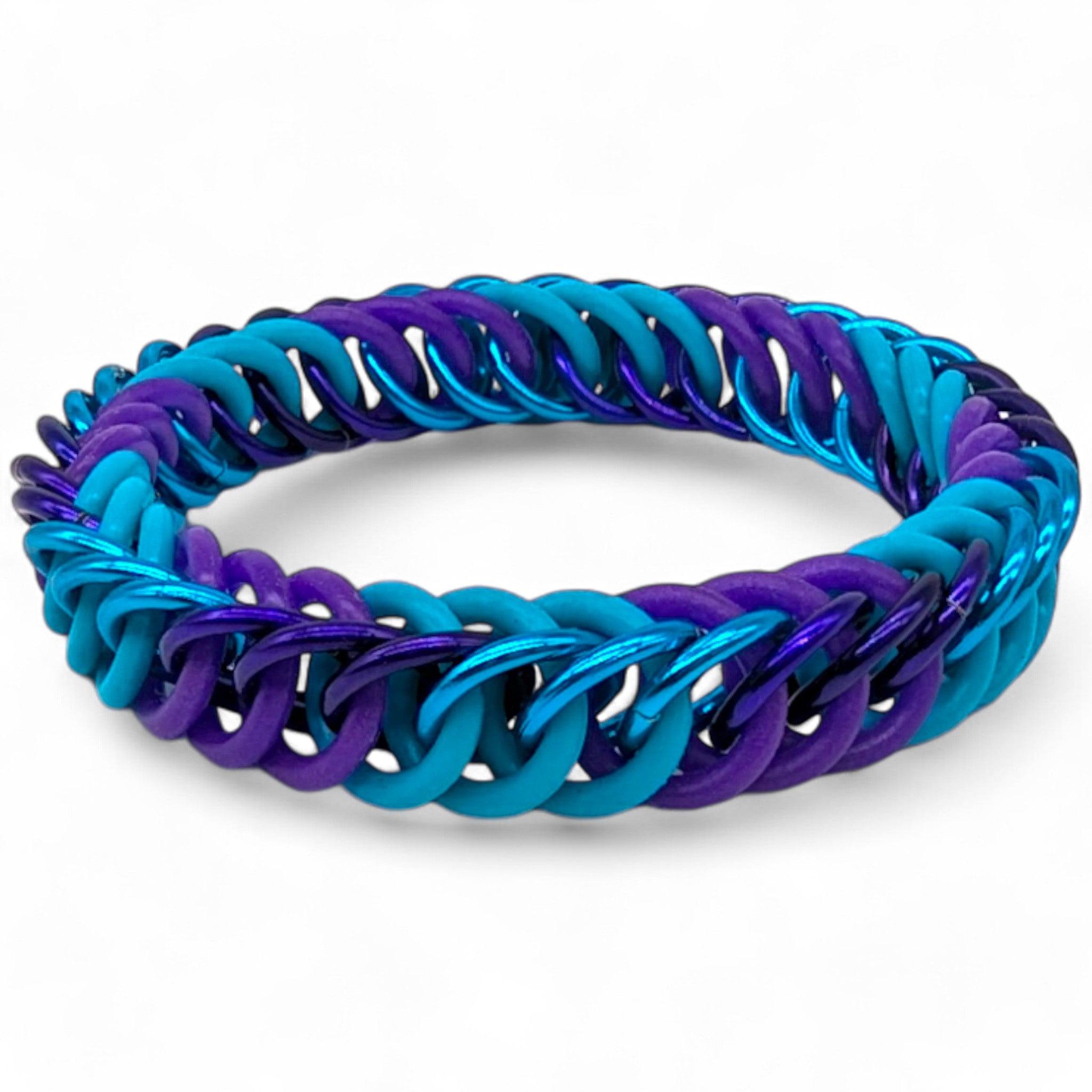 Eternium Glowflex Bracelet - 'Kitty 'n Boo' - Aqua Blue & Dark Purple
