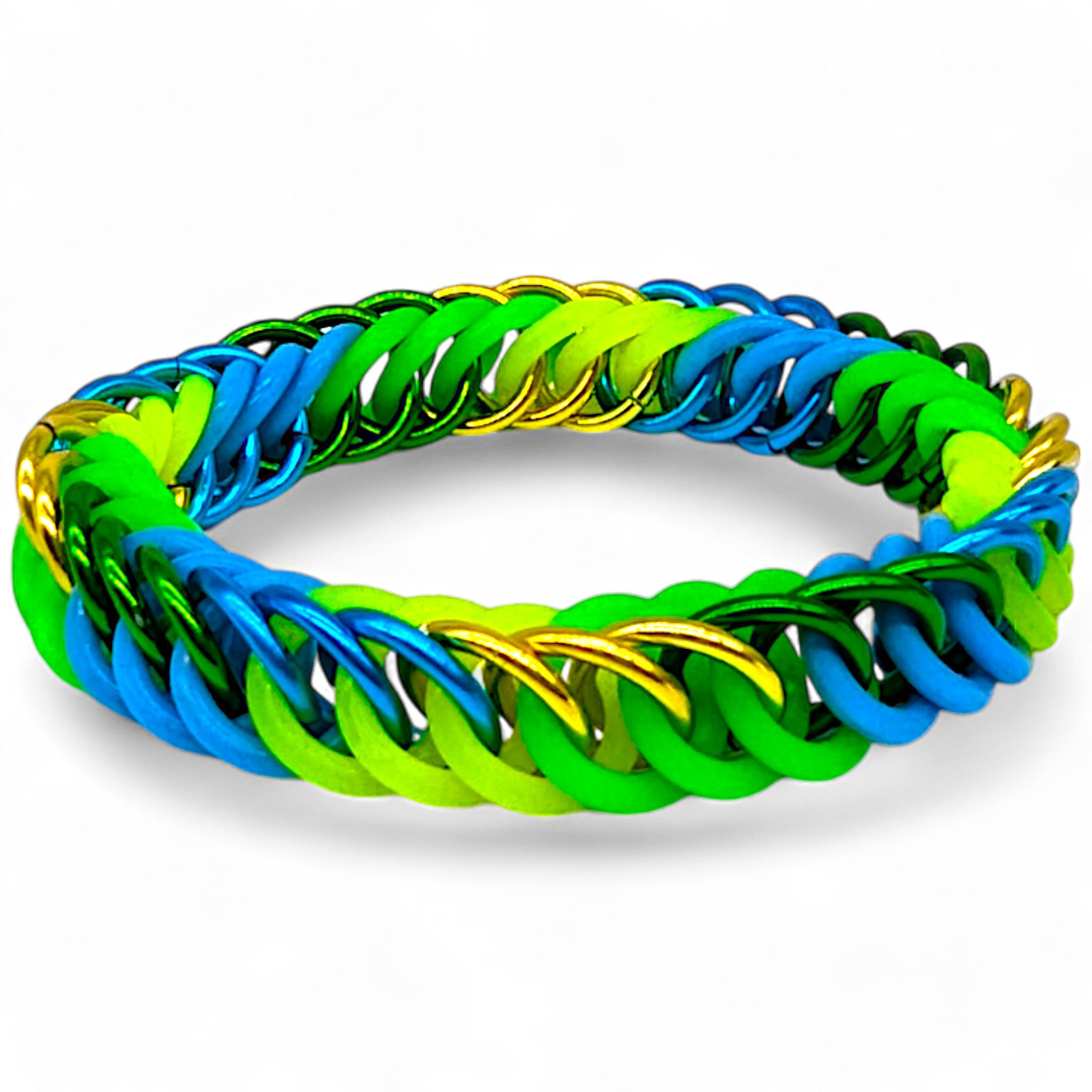Eternium Glowflex Bracelet - 'Gamma Crash' - Neon Green, Neon Yellow, & Neon Blue