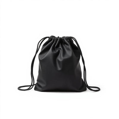 Black drawstring pouch
