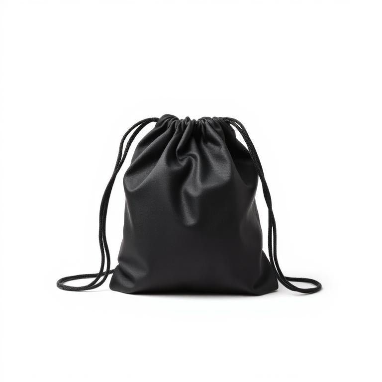 Black drawstring pouch