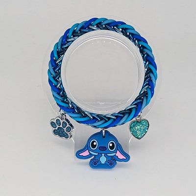 Blue Alien Charm Bracelet Place in Transparent Stand