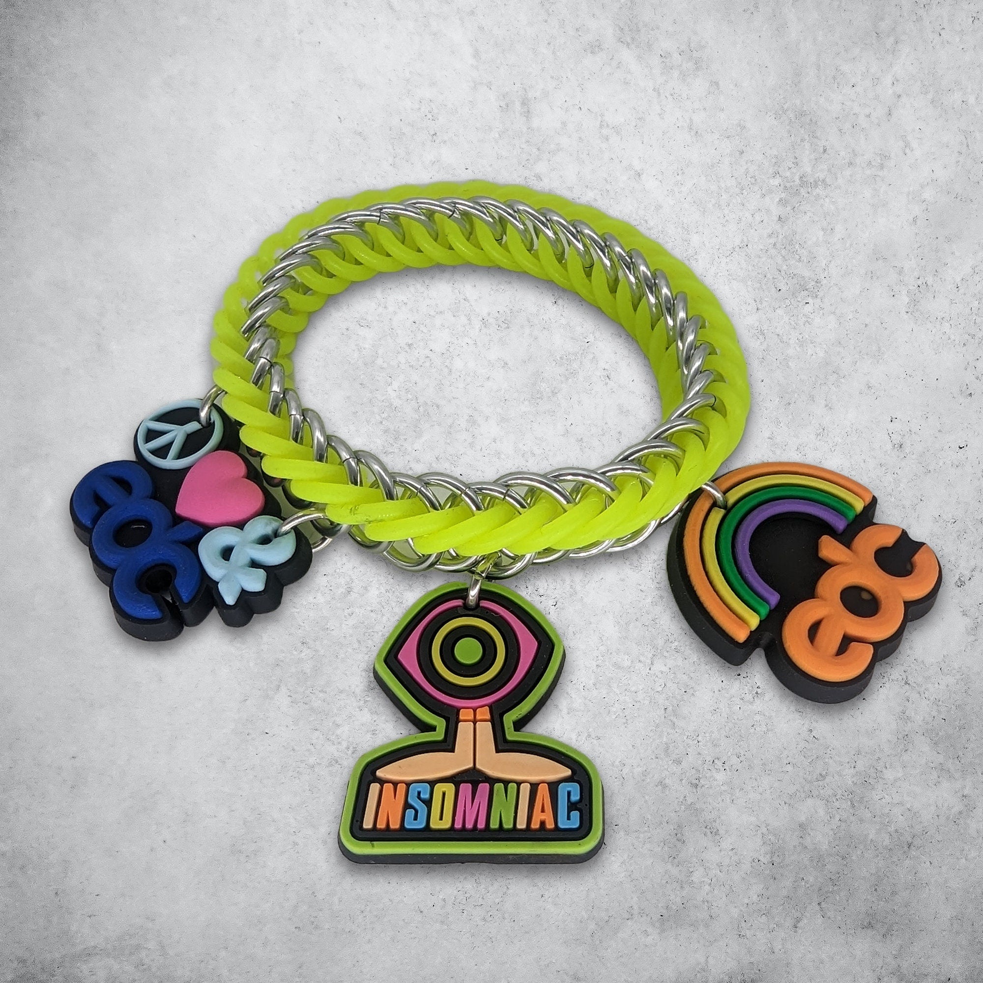 Glow-in-the-Dark Kandi Charm Bracelet