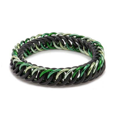 Elegant Everyday Interlocking Bracelet Black , Light Green and Dark Green 