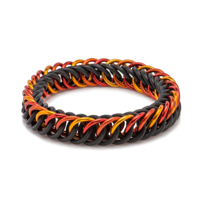 Elegant Everyday Interlocking Bracelet Black , Light Orange and Dark Orange