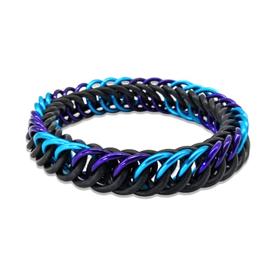Elegant Everyday Interlocking Bracelet Black , Light Blue and Purple