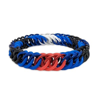 Leather Pride Flag Charm Bracelet